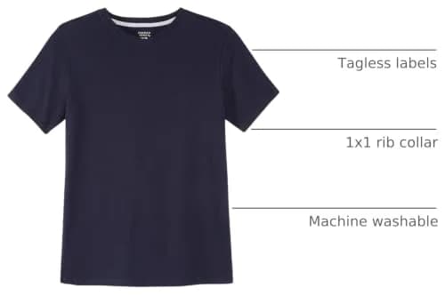 French Toast Boys' Short Sleeve V-Neck T-Shirt, Navy, 6-7 | Casual Cotton Tee for Kids thumbnail 3