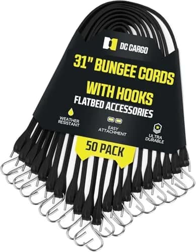 DC Cargo Pack of 50 Natural Rubber Tarp Straps | 31" Long Cold Climate Tie-Downs thumbnail 1