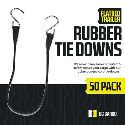 DC Cargo Pack of 50 Natural Rubber Tarp Straps | 31" Long Cold Climate Tie-Downs thumbnail 2