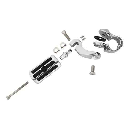 XFMT Motorcycle Highway Pegs 1.25" Short Angled Footrest for Harley Touring/Softail/Sportster/Dyna with 1 1/4" Engine Guard, Chrome thumbnail 4