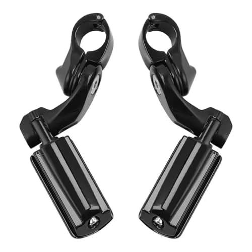 XFMT Black Motorcycle Highway Pegs 1.25" Short Angled Footrest for Harley Davidson with Engine Guard | 1.49 kg (3.28 lb) Pair thumbnail 8