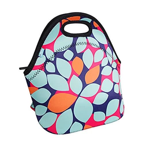 Ofeily Leaf Pattern Insulated Lunch Tote Bag 10L (0.35 cu ft) | Waterproof Neoprene Lunch Bag for Adults — Leaf