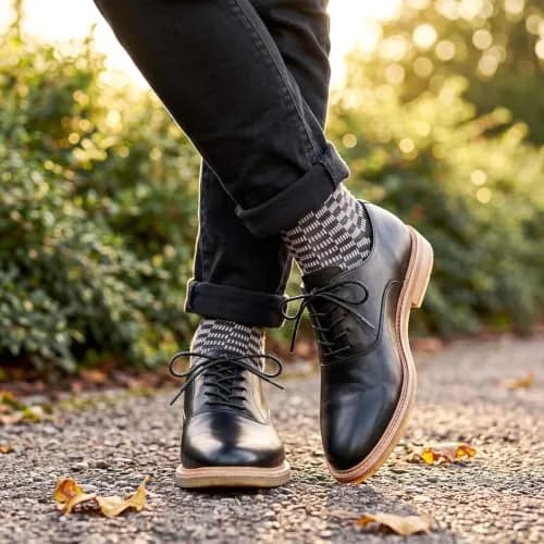 YFINE Waxed Round Shoe Laces: 39" Dark Grey Oxford Shoelaces for Dress Shoe | Durable, Moisture-Resistant, Unisex thumbnail 9