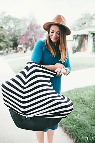 Copper Pearl Nursing Cover for Breastfeeding – Multi-Use Car Seat Canopy, Stroller Shade & Wrap 66cm x 61cm | Breathable Rayon Blend thumbnail 8