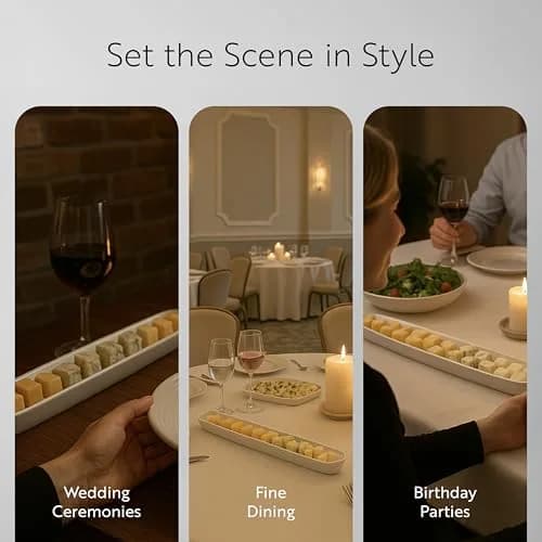 Restaurantware Siluro 16.3 Inch Olive Tray | Modern White Porcelain Serving Plate thumbnail 6