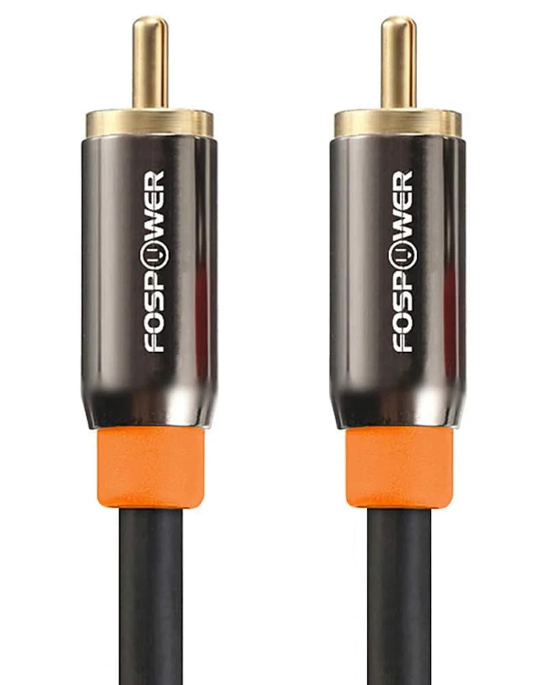FosPower Digital Coaxial Audio Cable 1.83m (6ft) | Premium S/PDIF RCA Male to Male for Home Theater, HDTV, Subwoofer, Hi-Fi Systems — 0.9 Meters / 3 Feet