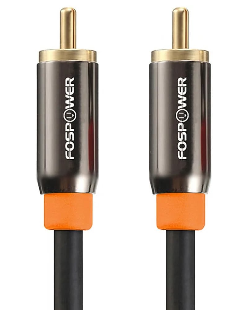 FosPower Digital Coaxial Audio Cable 1.83m (6ft) | Premium S/PDIF RCA Male to Male for Home Theater, HDTV, Subwoofer, Hi-Fi Systems — 10 Feet