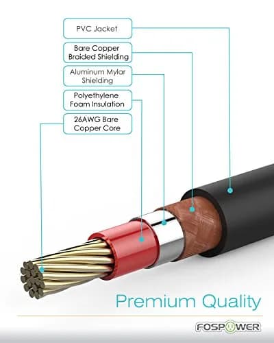 FosPower Digital Coaxial Audio Cable 3m (10ft) | Premium S/PDIF RCA Male to Male for Home Theater, HDTV, Subwoofer, Hi-Fi Systems thumbnail 4
