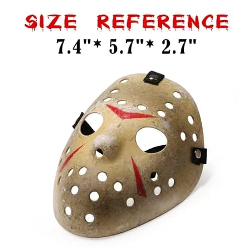 CASA CLAUSI Halloween Hockey Mask Cosplay Costume Prop for Kids Ages 3-8 | Lightweight Breathable Yellow Horror Mask thumbnail 2