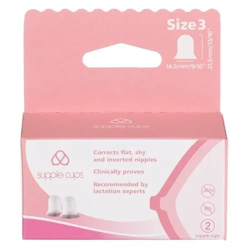 Supple Cups Size 3 for Flat, Shy, Inverted Nipples | Clinically Proven Latch Aid thumbnail 1