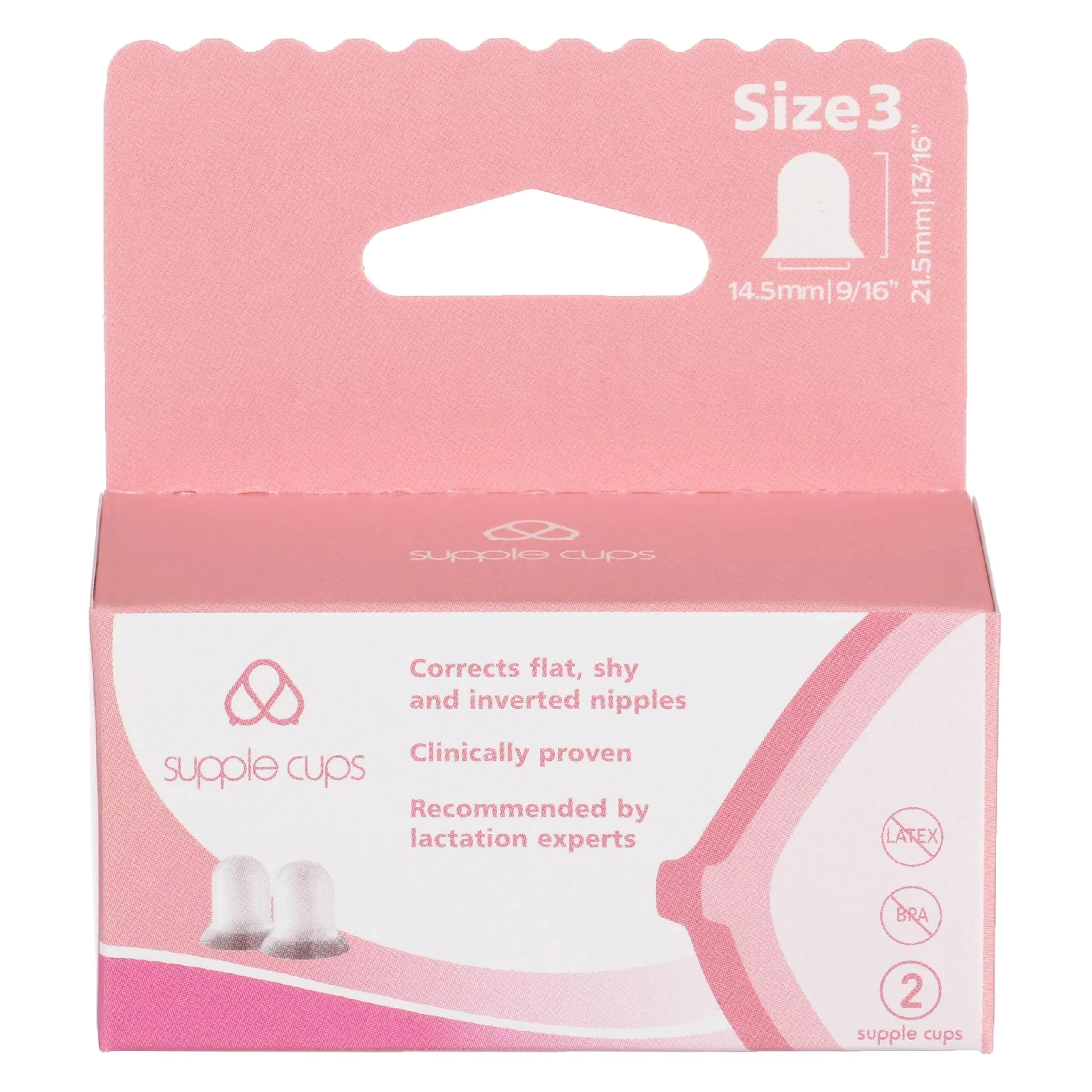 Supple Cups Size 3 for Flat, Shy, Inverted Nipples | Clinically Proven Latch Aid - main product image