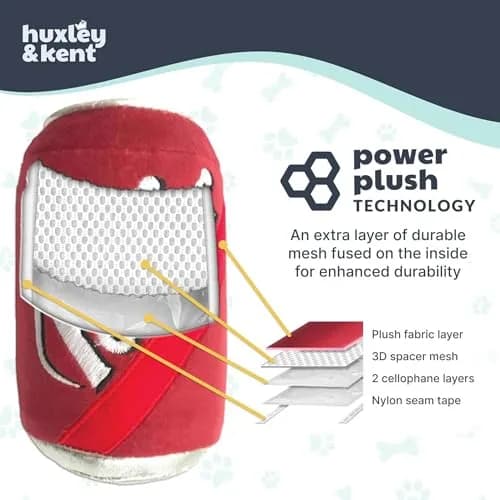 Huxley & Kent Hamburger Squeaky Dog Toy, Large 15.29 cm (6 in) | Soft Plush with Squeaker for Indoor Play & Fetch thumbnail 3