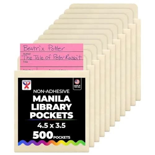 Hygloss Manila Library Pockets Non-Adhesive 4.5 x 3.5 Inches (500 Pack) | Acid-Free Fade-Resistant Paper thumbnail 1