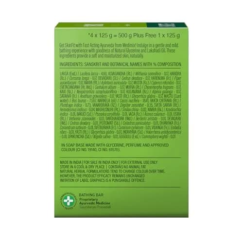 Medimix Ayurvedic Glycerine Soap 125g | All Skin Types, Daily Use, 4+1 Pack thumbnail 2