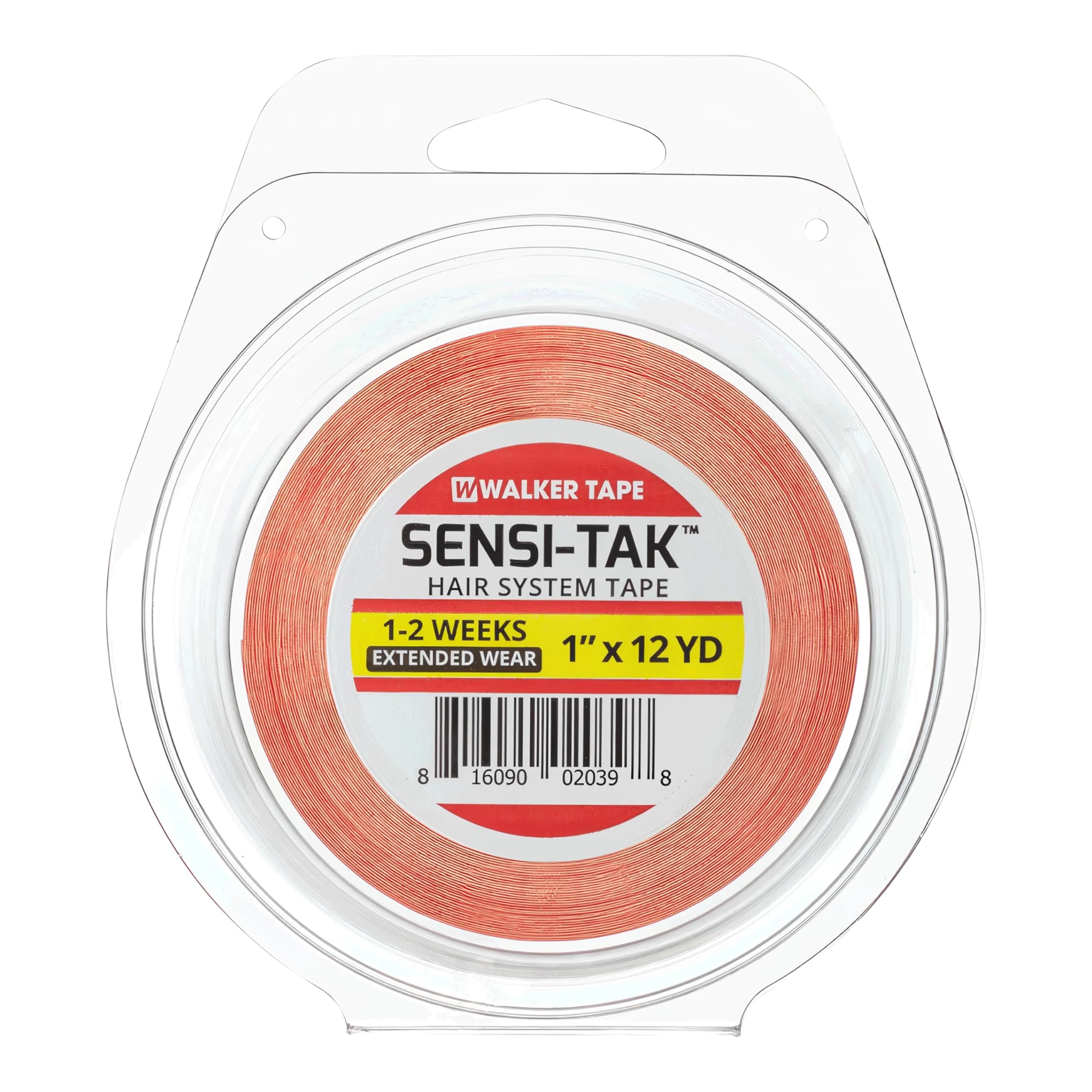 Walker Tape Sensi-Tak C Contour Pre-Cut Strips 36 Pack | Extended Wear Wig Tape for Lace Front & Poly Systems — 1" X 12 Yds, Roll