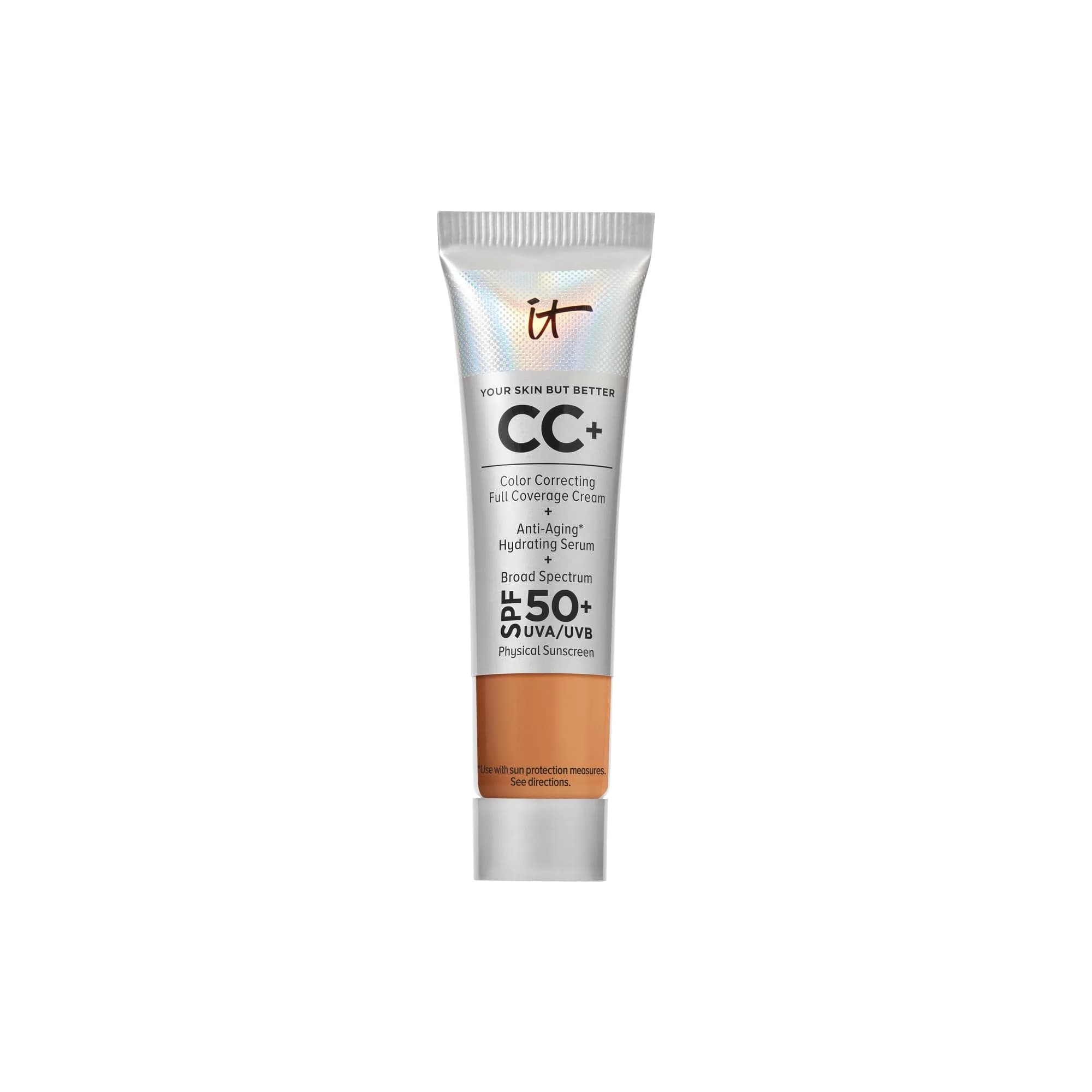 IT Cosmetics Your Skin But Better CC+ Cream SPF 50+ Medium 12ml (0.4 fl oz) | Hydrating Anti-Aging Serum & Sunscreen — Tan
