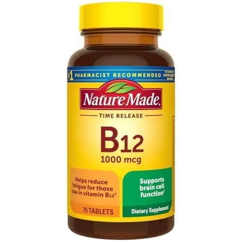 Nature Made Vitamin B12 1000 mcg Time Release Tablets, 75 Count | Supports Energy Metabolism thumbnail 1