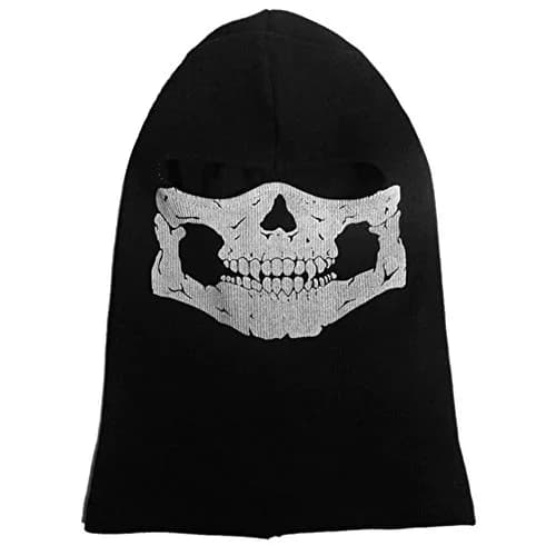 Nuoxinus Black Balaclava Ghosts Skull Full Face Mask for Cosplay Party Halloween Outdoor Motorcycle Bike Cycling Skiing Snowmobile Snowboard | Ghost Skull Design thumbnail 2