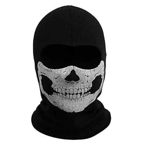 Nuoxinus Black Balaclava Ghosts Skull Full Face Mask for Cosplay Party Halloween Outdoor Motorcycle Bike Cycling Skiing Snowmobile Snowboard | Ghost Skull Design thumbnail 3