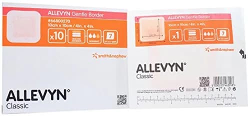 Allevyn Gentle Border Wound Dressing 10 Count | Hydrocellular Foam with Silicone Border for Indian Wounds thumbnail 1