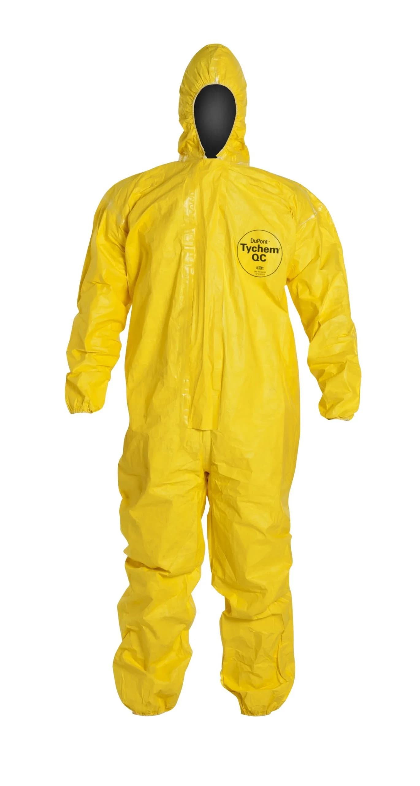 Tychem QC Chemical Protection Coveralls With Hood | DuPont Lightweight Safety Apparel in Yellow (2XL) - main product image
