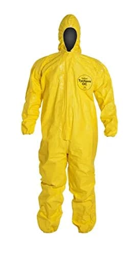 Tychem QC Chemical Protection Coveralls With Hood | DuPont Lightweight Safety Apparel in Yellow (2XL) thumbnail 1