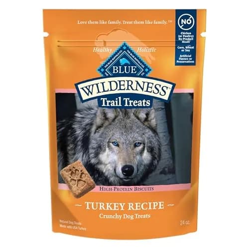 Blue Buffalo Wilderness Turkey Crunchy Dog Biscuits, Grain-Free, 680g (24 oz) | High-Protein Nutrition for All Breeds thumbnail 1