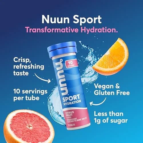 Nuun Sport Electrolyte Tablets Citrus Fruit 80 Count (10 Tablets Per Tube) | Hydration Support for Active Lifestyles thumbnail 2