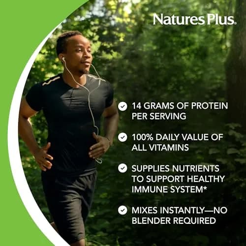 NaturesPlus Spiru-Tein, Chocolate - 2.1 lb - Plant-Based Protein with Spirulina, Vegetarian, Non-GMO thumbnail 4