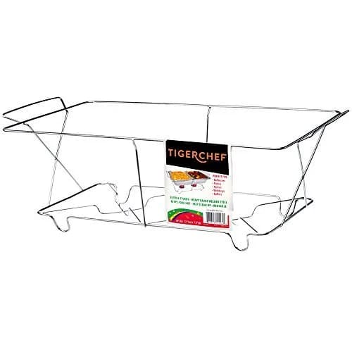 Tiger Chef Full Size Chrome Wire Frame Chafer Stand 24 Pack | Durable Food Warmer Rack for Catering & Events - main product image