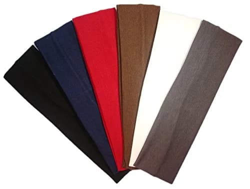 Kenz Laurenz Cotton Headbands 6 Pack | Soft Elastic Sports Fashion Headbands for Teens & Women thumbnail 1