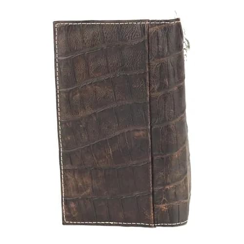 ARIAT Men's Rodeo Wallet, Floral Embossed Overlay, Western Concho, Brown | Top-Grain Leather Bi-Fold with Multiple Compartments thumbnail 3