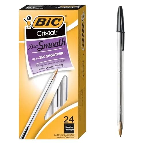 BIC Cristal Xtra Smooth Ballpoint Pens, Black, 24-Count | Smooth Ink Flow for Everyday Writing thumbnail 1
