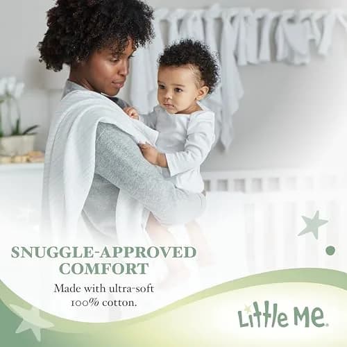 Little Me Baby Boy Clothes 2-Piece Footie & Cap Set 100% Cotton | Newborn, Puppy thumbnail 5