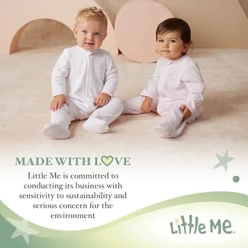 Little Me Baby Boy Clothes 2-Piece Footie & Cap Set 100% Cotton | Newborn, Puppy thumbnail 6