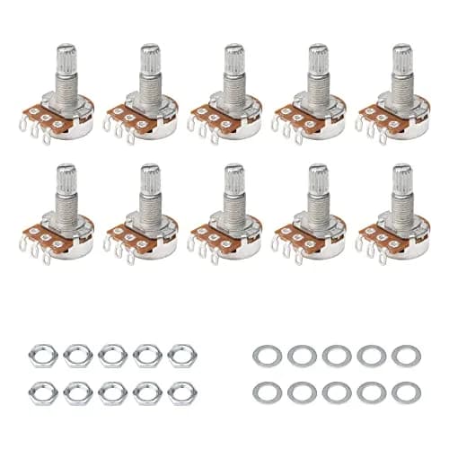 Swhmc A500K Ohm Guitar Potentiometer 1/4" Split Shaft 10-Pack | Volume Tone Control thumbnail 1