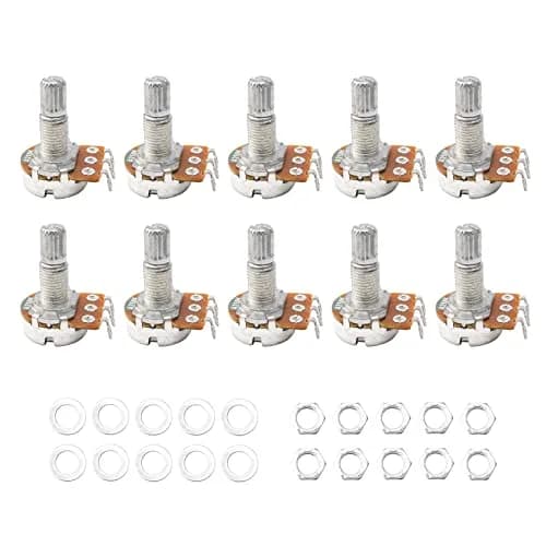 Swhmc A250K Ohm Guitar Potentiometer, 6mm Shaft, Pack of 10 | Smooth Audio Taper for Volume and Tone Controls thumbnail 1