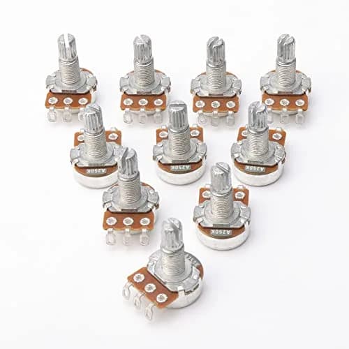Swhmc A250K Ohm Guitar Potentiometer, 6mm Shaft, Pack of 10 | Smooth Audio Taper for Volume and Tone Controls thumbnail 4