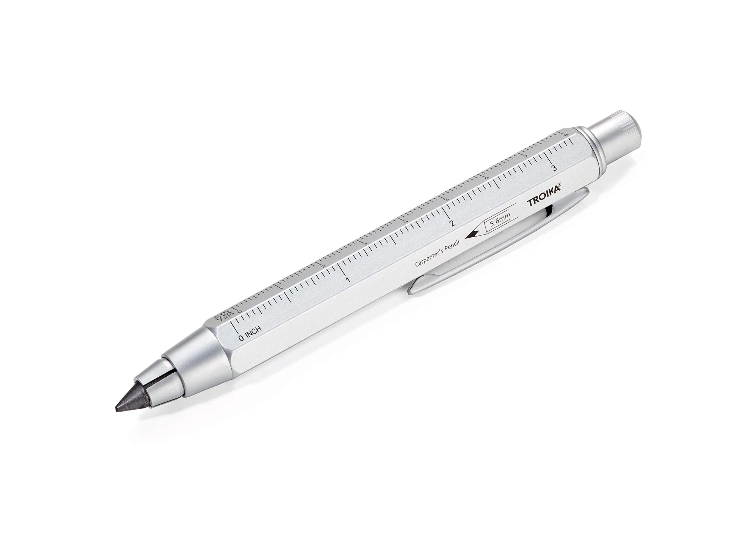 Troika Zimmermann Carpenter's Clutch Pencil 5.6mm HB Lead | Brass Silver - main product image