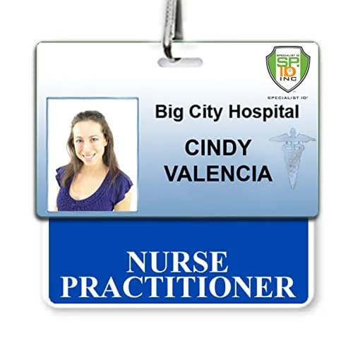 Specialist ID Nurse Practitioner Badge Buddy - Heavy Duty Horizontal | Waterproof, Spill & Tear Proof ID Card Backer for Medical Staff thumbnail 2
