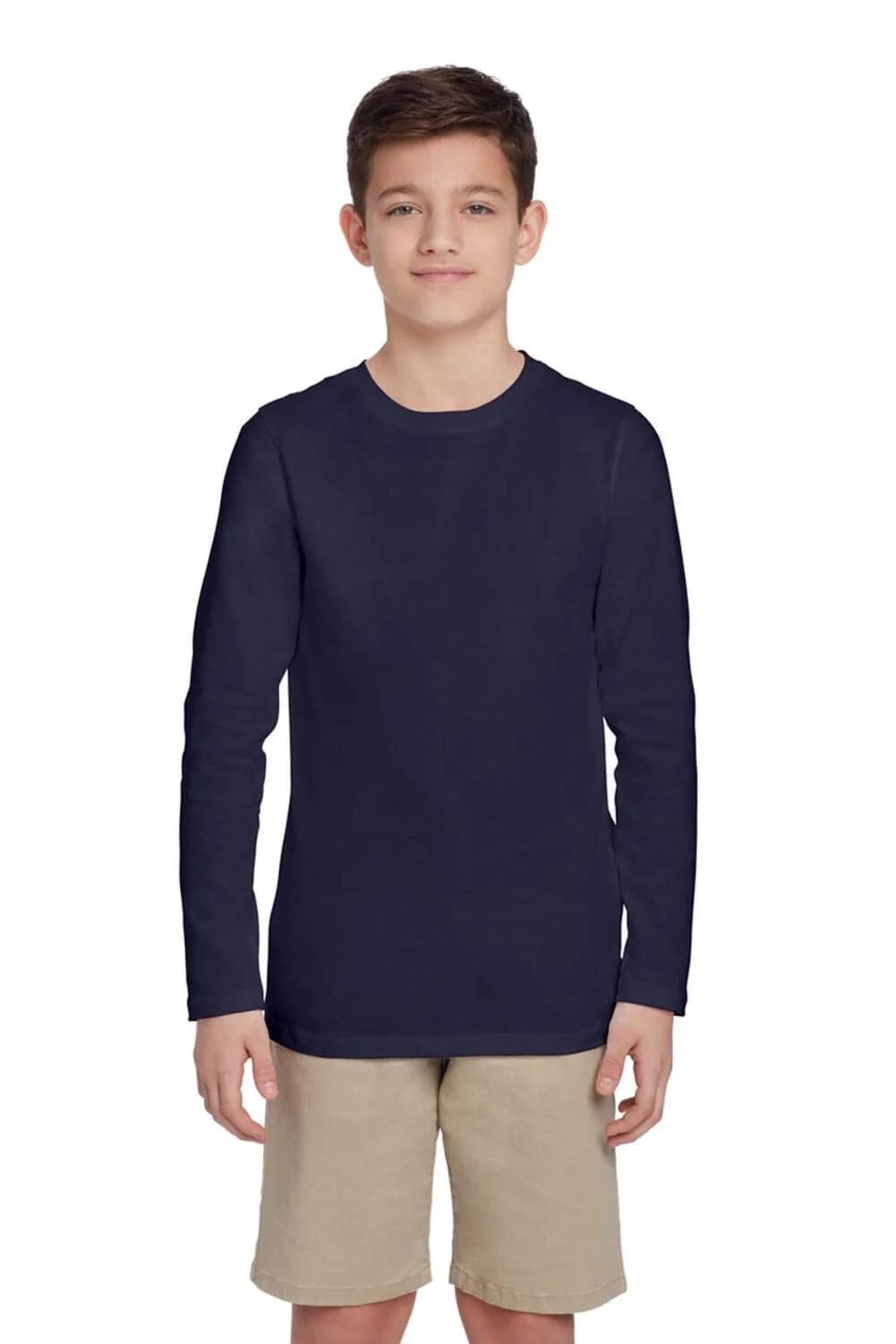 French Toast Boys' Toddler Long Sleeve Crewneck Tee T-Shirt Navy 4T | 100% Cotton Jersey for Breathable Comfort