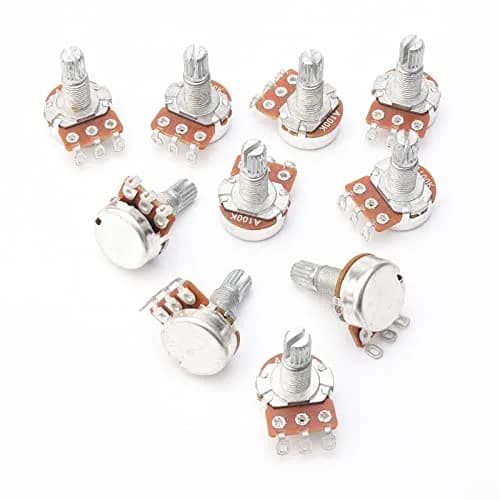 Swhmc A100K Ohm Guitar Potentiometer 10-Pack | 6mm Split Shaft thumbnail 4