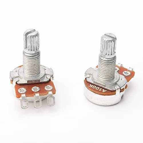 Swhmc A100K Ohm Guitar Potentiometer 10-Pack | 6mm Split Shaft thumbnail 5