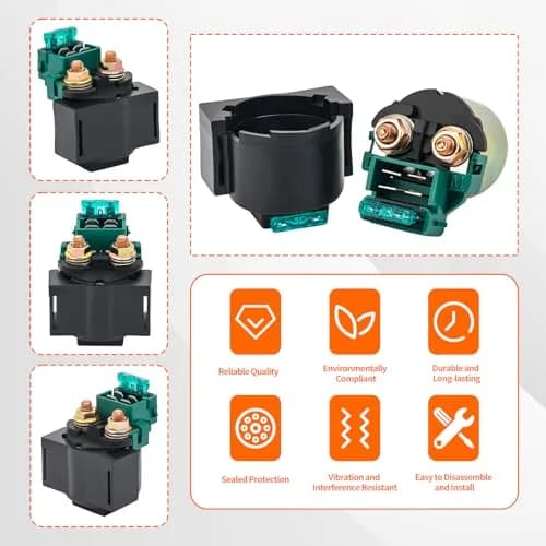 AHL Starter Solenoid Relay for Kawasaki EX250 Ninja 250R 1986-2012 | Copper & EPDM Material thumbnail 2