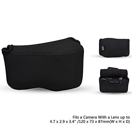 JJC Neoprene Camera Case Pouch for Compact Camera + Lens Below 4.7x2.9x3.4" | Waterproof, Elastic & Stylish thumbnail 2