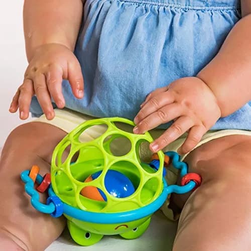 Bright Starts Oball Jingle & Shake Pal Musical Toy | BPA-Free Easy-Grasp Baby Rattle Toy (Green Frog) thumbnail 9