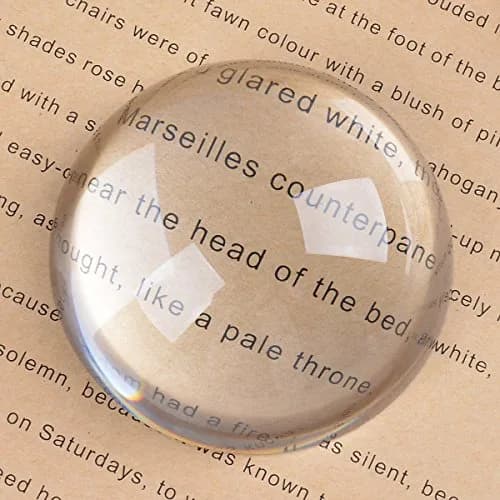 LONGWIN Crystal Dome Magnifier/Paperweight 60mm (2.4 Inch) | Clear Optical Glass for Reading thumbnail 1