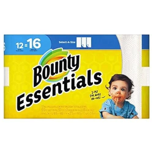 Bounty Paper Towels 2-Ply White 12 Rolls | Absorbent Paper Towels for Households thumbnail 1