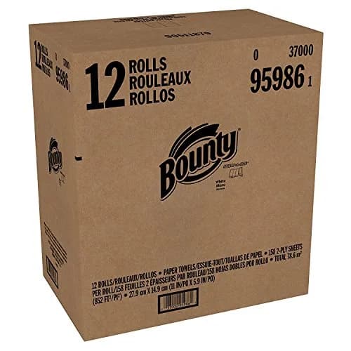 Bounty Paper Towels 2-Ply White 12 Rolls | Absorbent Paper Towels for Households thumbnail 7