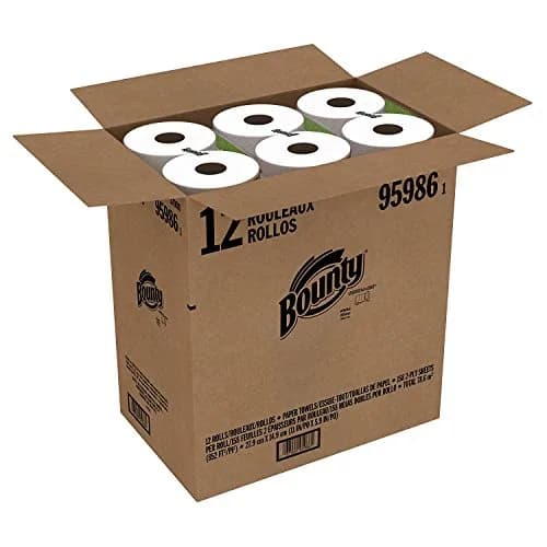 Bounty Paper Towels 2-Ply White 12 Rolls | Absorbent Paper Towels for Households thumbnail 8